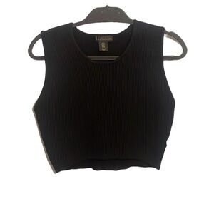 House of‎ Harlow 1960 black ribbed Sleeveless crop top